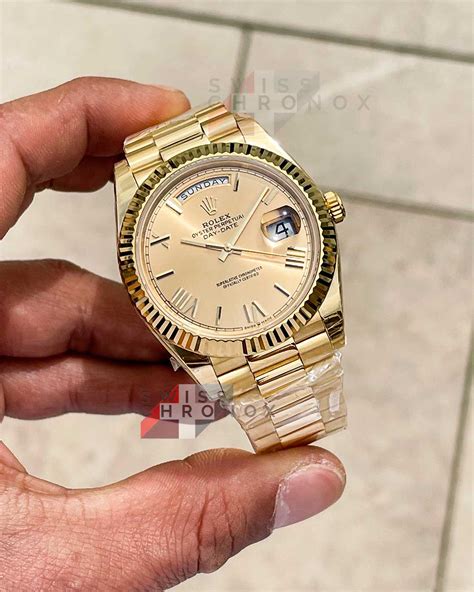 replica gold rolex champagne|Rolex day date 40 228238.